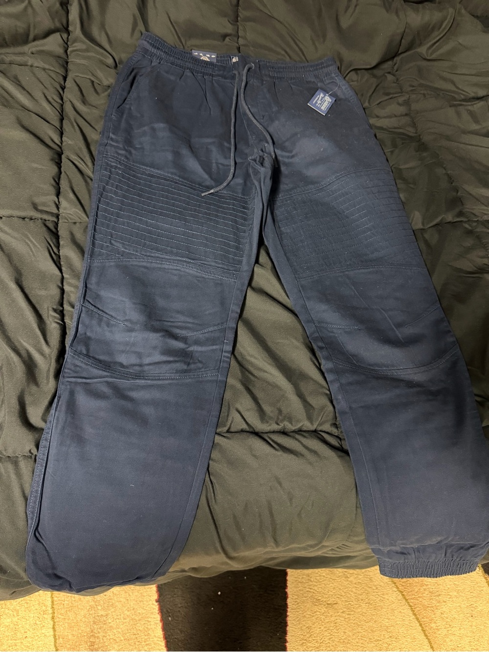 American Rag Navy Quilted Knee Joggers